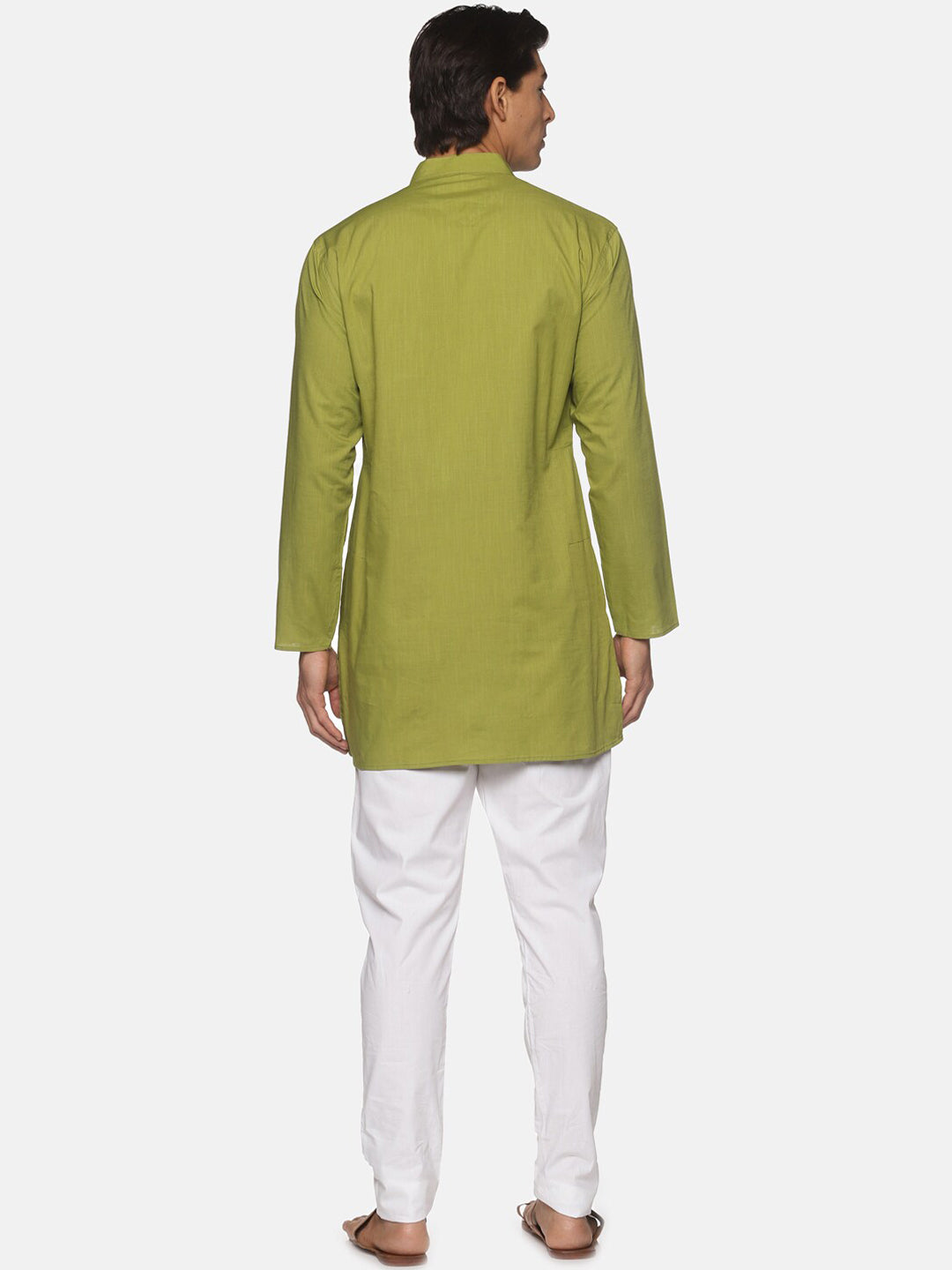Sethukrishna Men Green Pure Cotton Kurta with Pyjamas