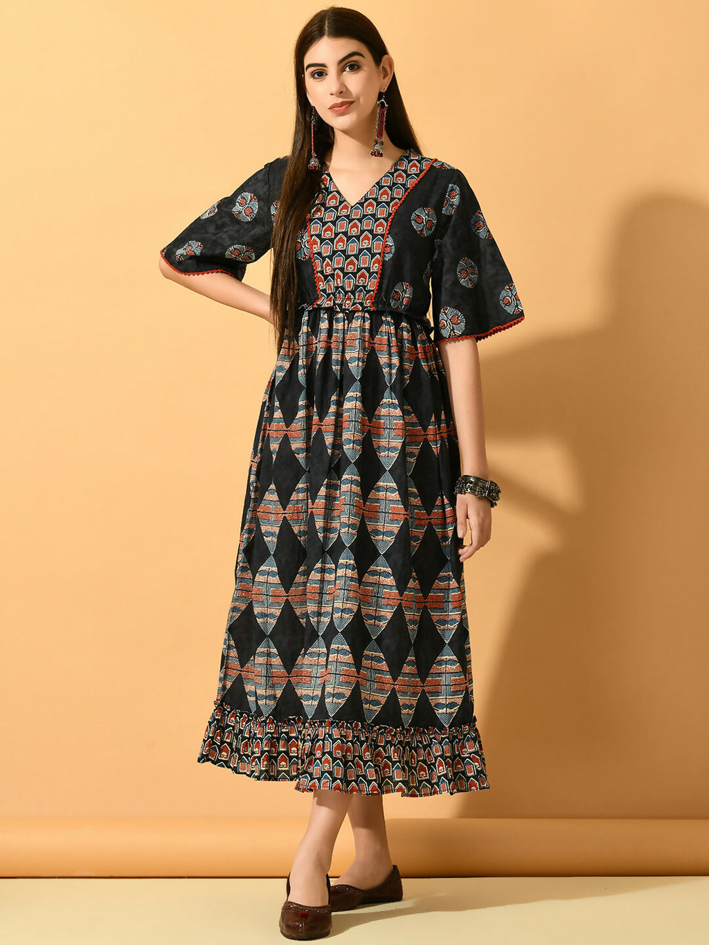 Myshka Women's Multi Fit and Flare Party Dress