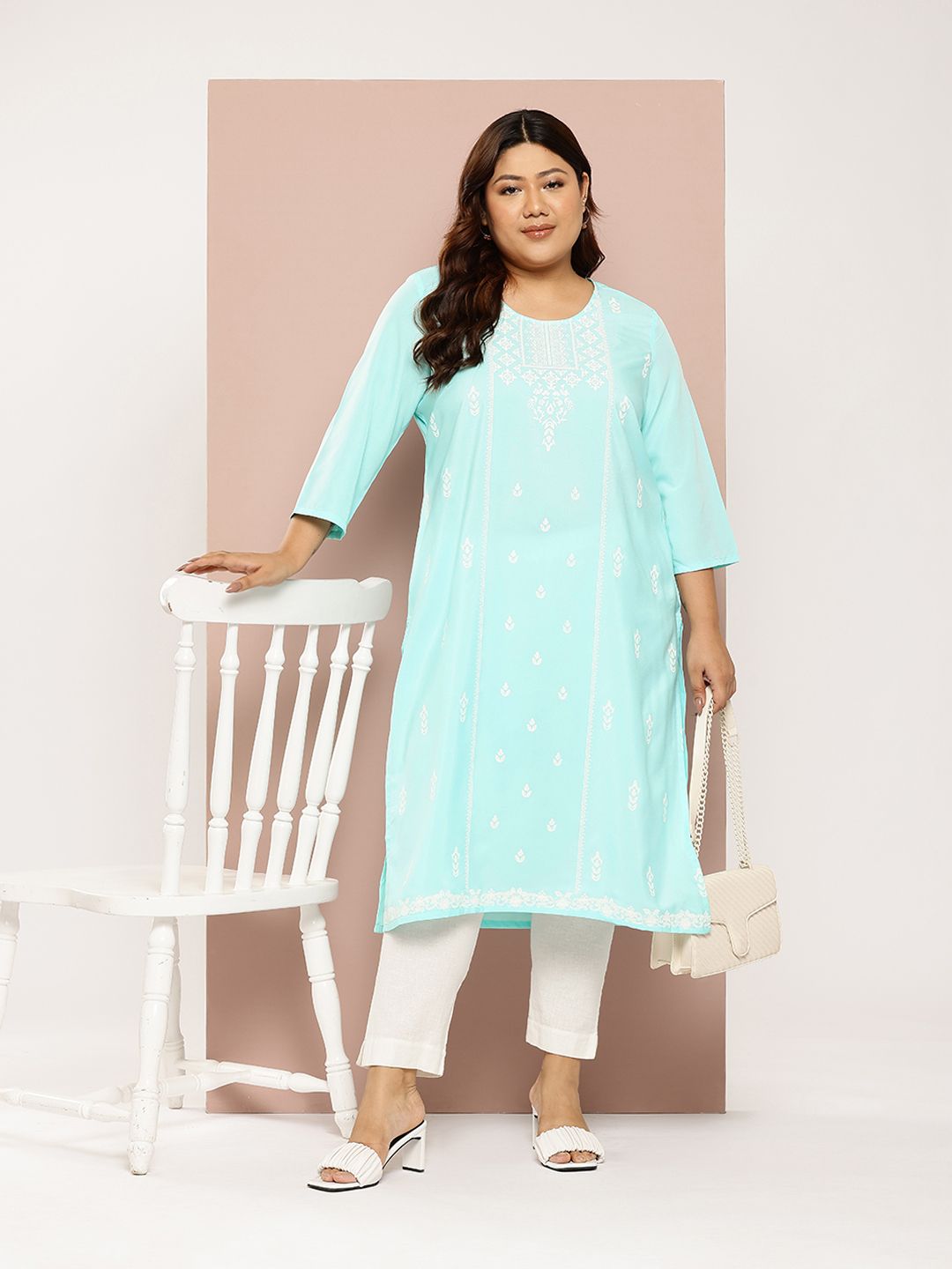 Sztori Plus Size Ethnic Motifs Printed Kurta