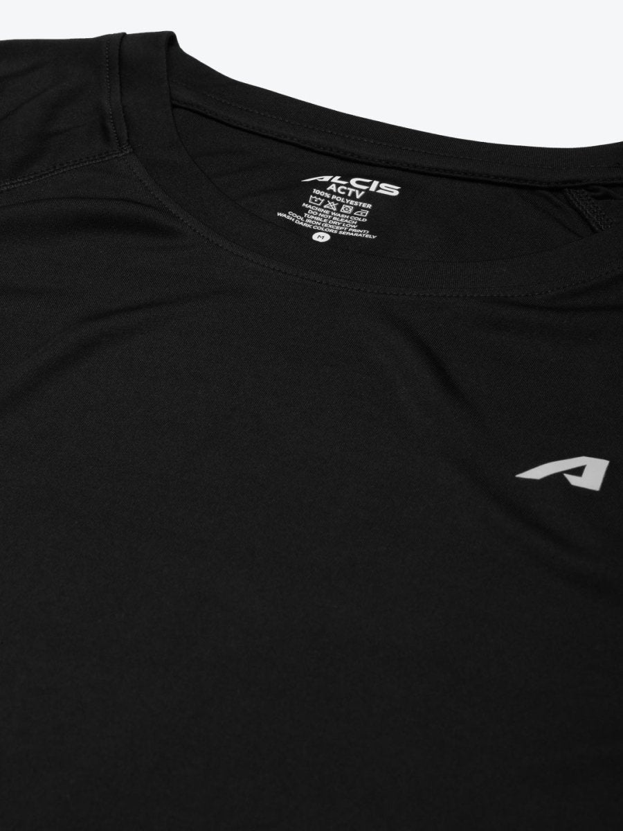 Alcis Men Black Slim Fit Running T-shirt