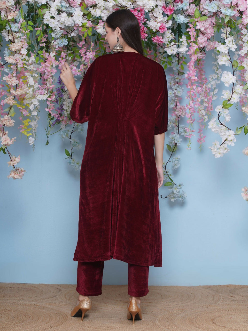 Joban Fashion Maroon Hand Embellished Coord Set