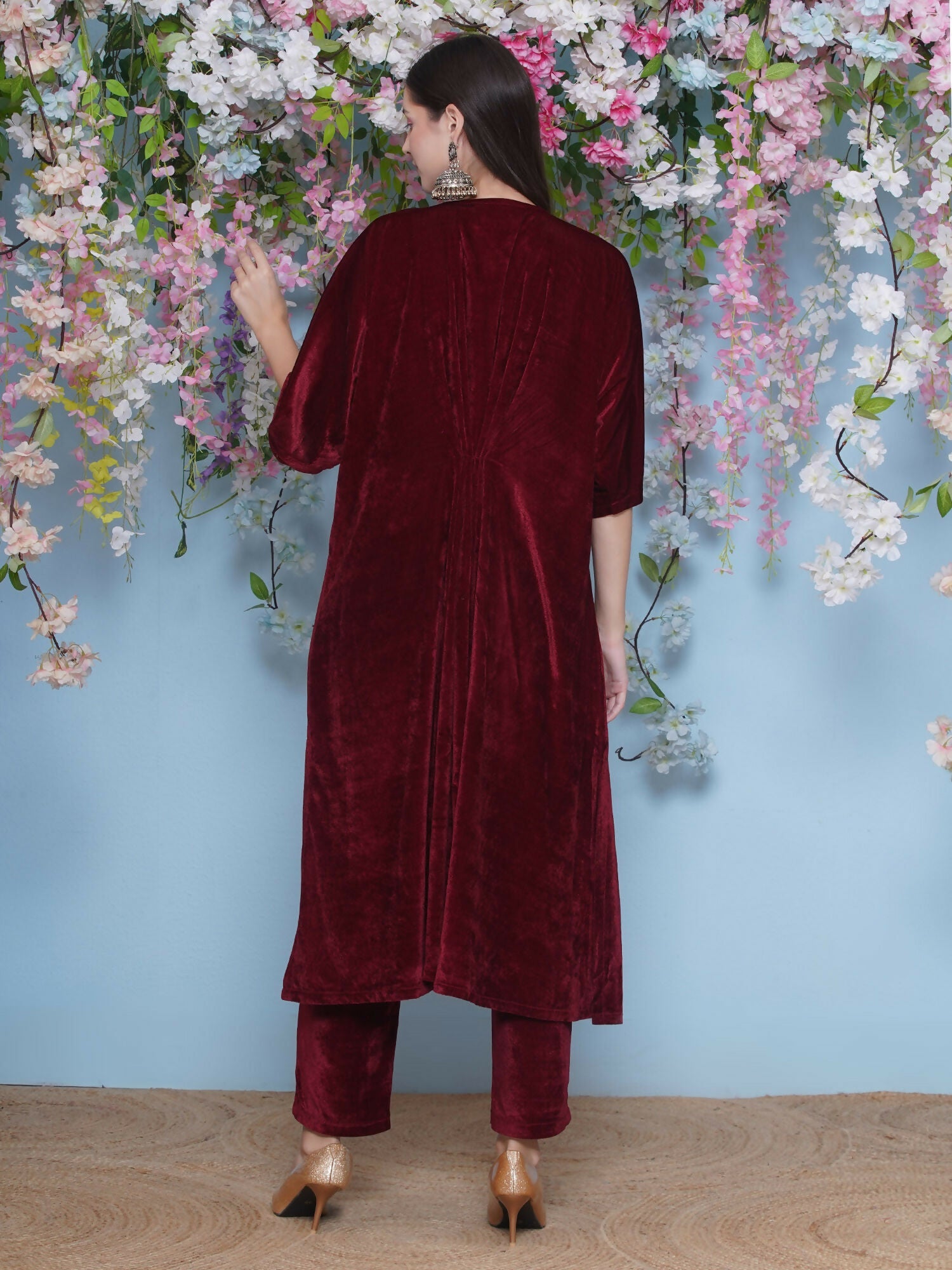 Joban Fashion Maroon Hand Embellished Coord Set