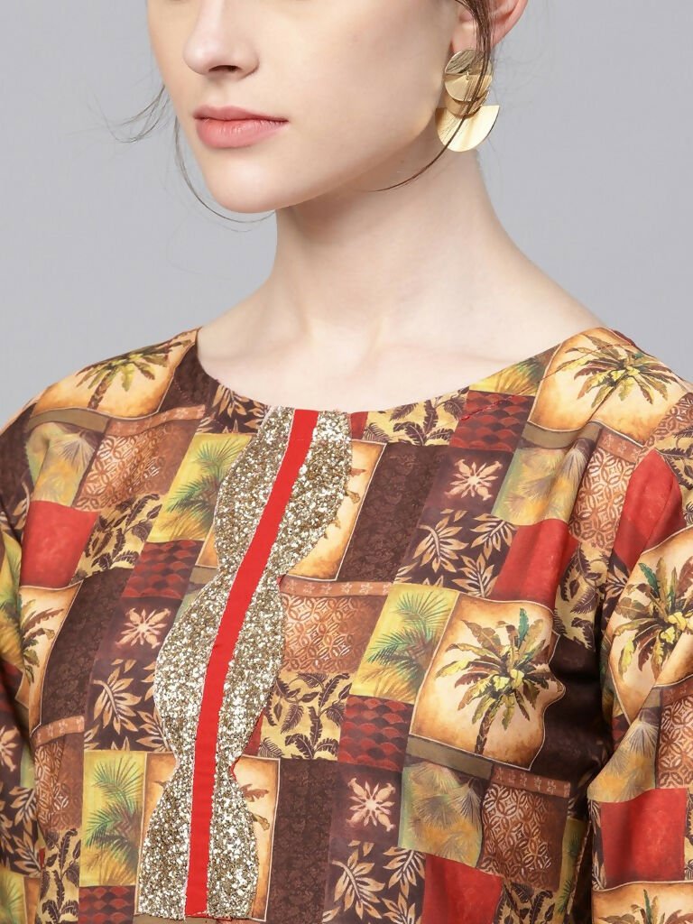 Ahalyaa Women's Traditional wear Kurta - Multi Color