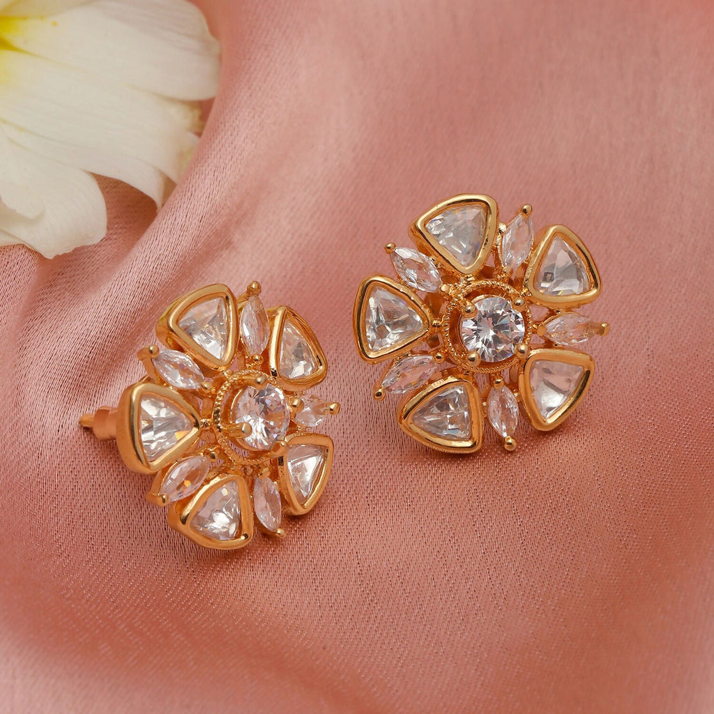 Round Kundan Studs (Gold) - Ruby Raang