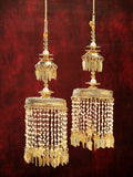 NVR Women's Pack Of 2 Gold-Polished Kundan Bridal Heavy Kaleera Sets