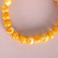 NVR Men & Women Yellow Marbel Crystal Elasticated Bracelet