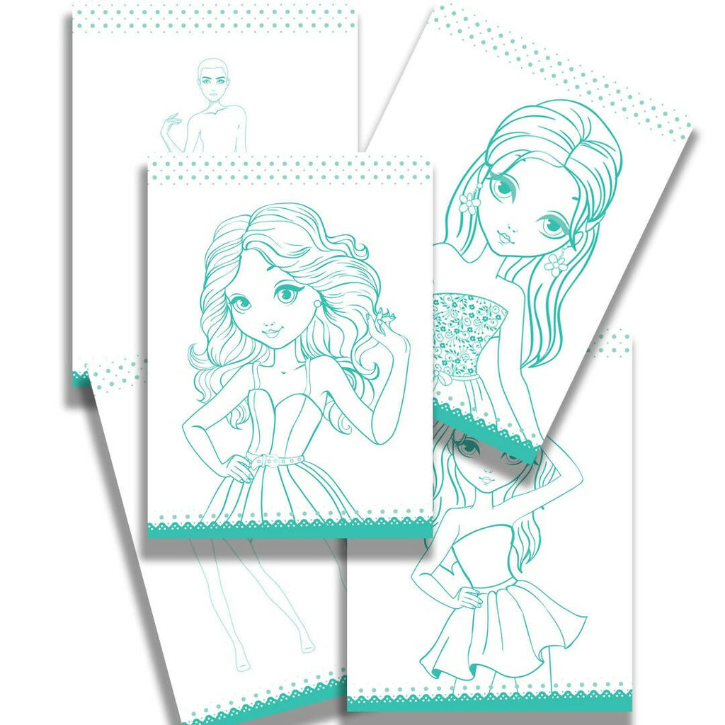 Dreamland Publications Style Studio Fashion Sketch Activity Book 2 for Girls Age 4-8 years