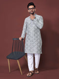Grey Color Mens Kurta Pyjama Set for Eid by Infinity Export