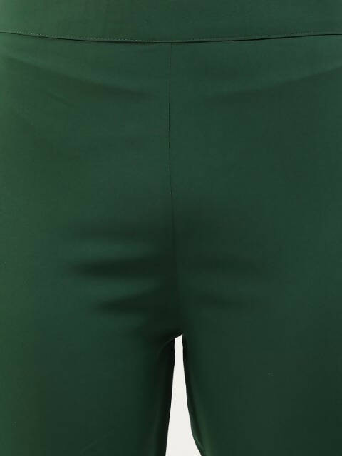 FIORRA Women's Green Poly Crepe Straight Kurta Pant With Dupatta