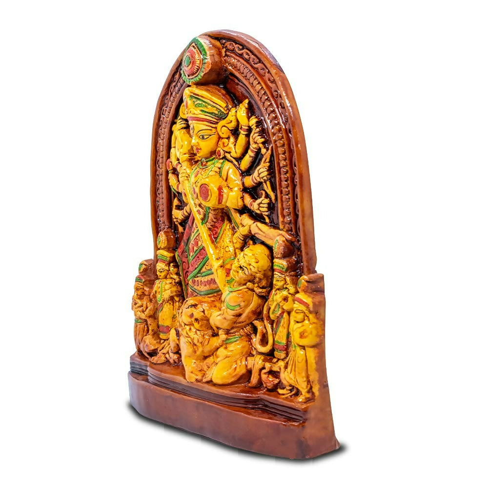 Rare Planet Stoneware Handpainted Maa Durga Standard