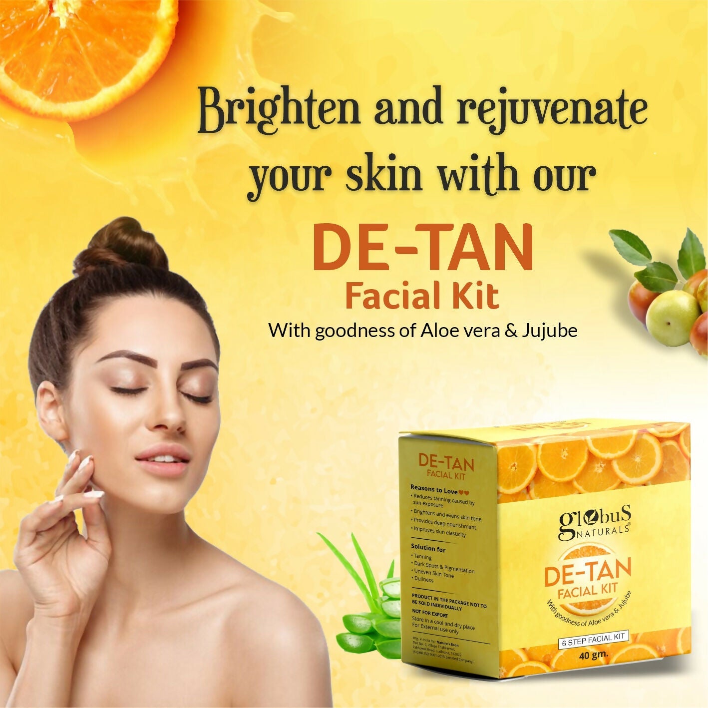 Globus Naturals De-Tan 6 Step Facial Kit