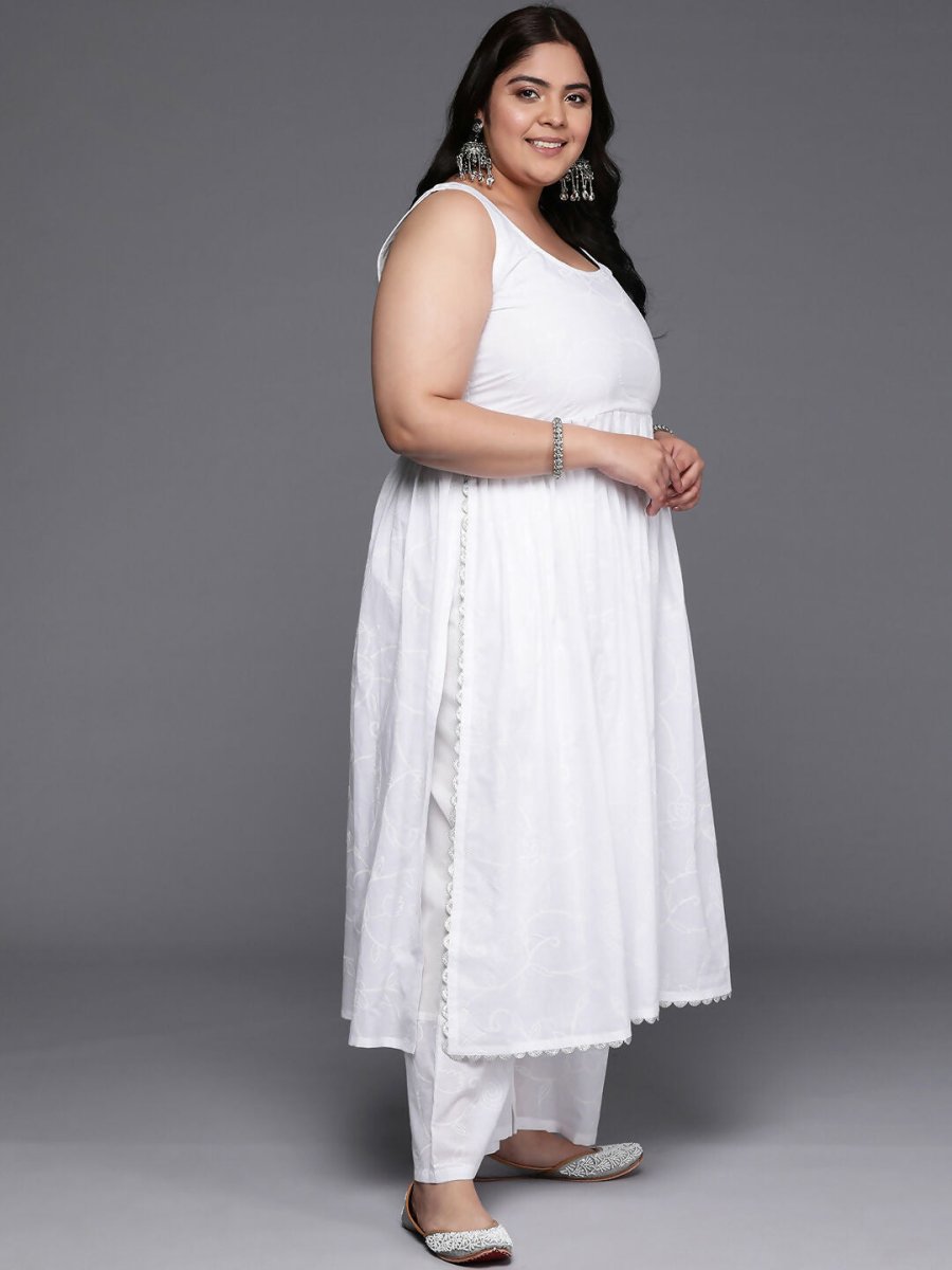 Ahalyaa Women's Traditional wear Kurta Set - White
