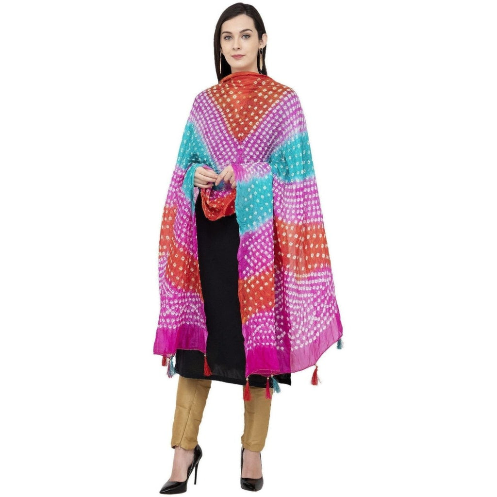 A R Silk Bandhej Multi Tasal Fancy Multi Color Dupatta