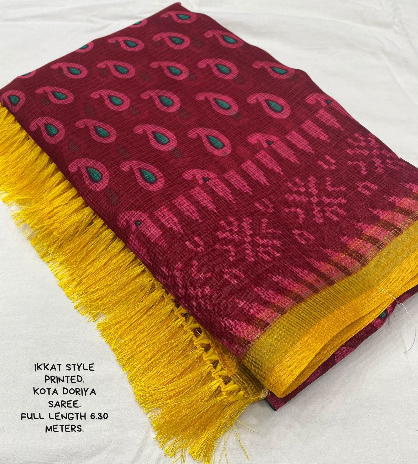 Light Red Polycotton Ethnic Motifs Saree with Unstitched Blouse - Hiral Fashion