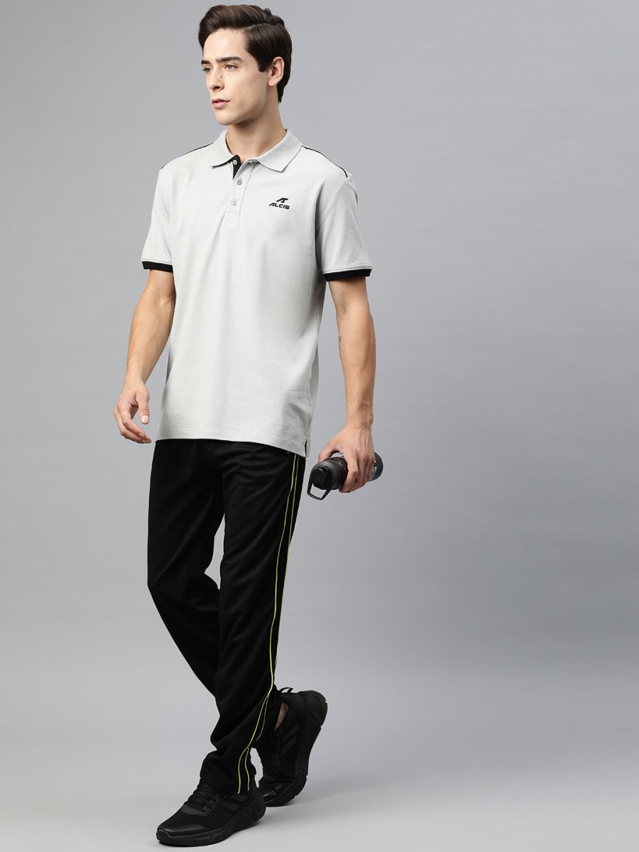 Alcis Men Brand Logo Embroidered Polo Collar Sports T-shirt