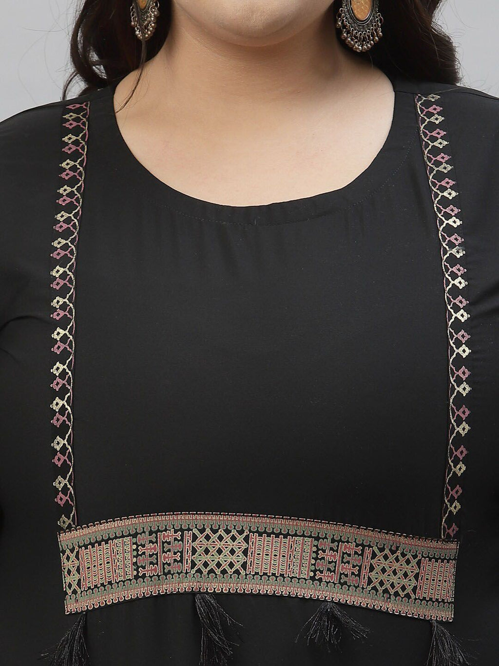 Sztori Plus Size Ethnic Motifs Printed Regular Kurta with Trousers