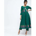 Indian Clothing Cheera Pintuck A-Line Block Print Kurta