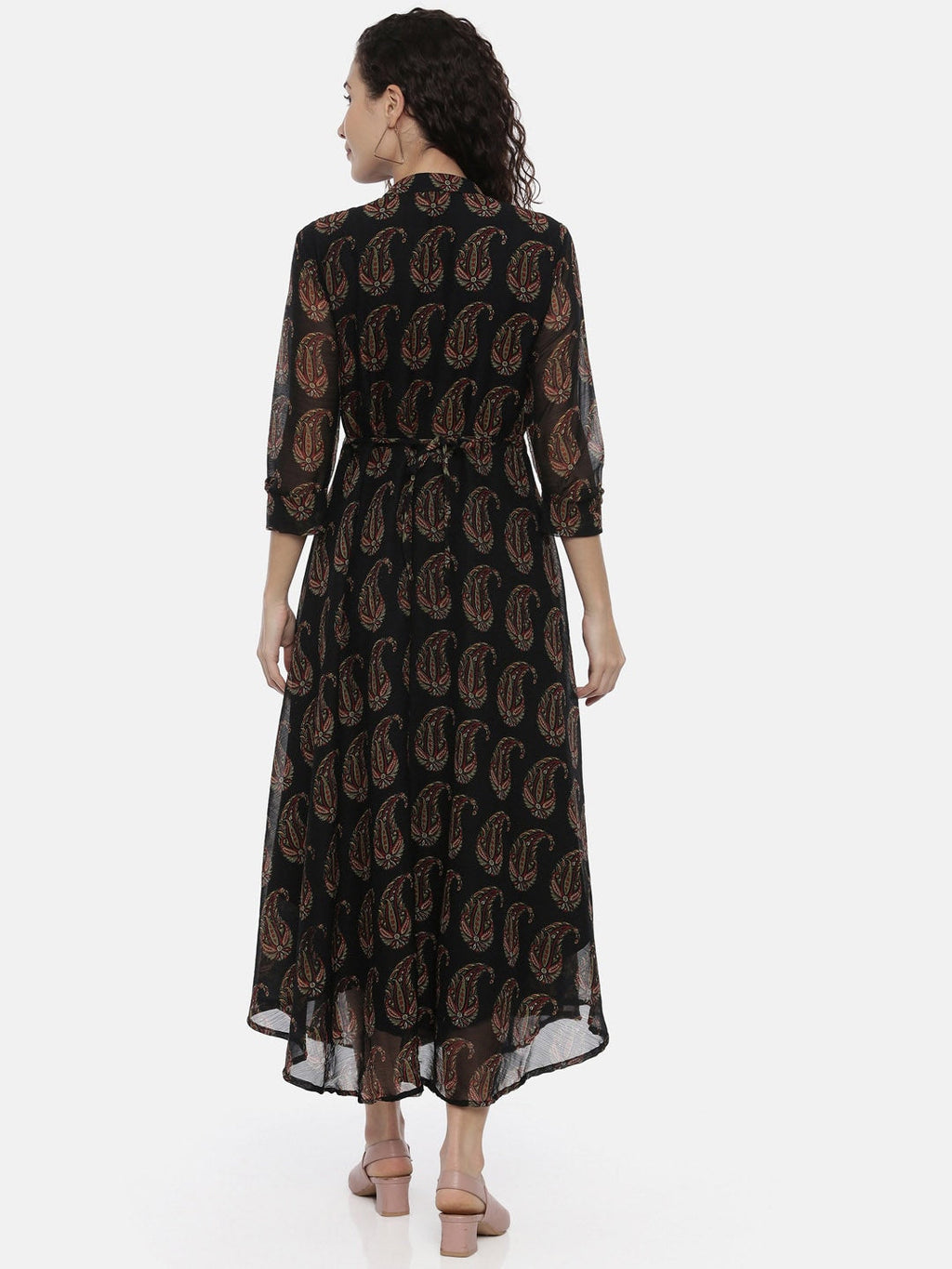 Souchii Black Printed A-Line Dress