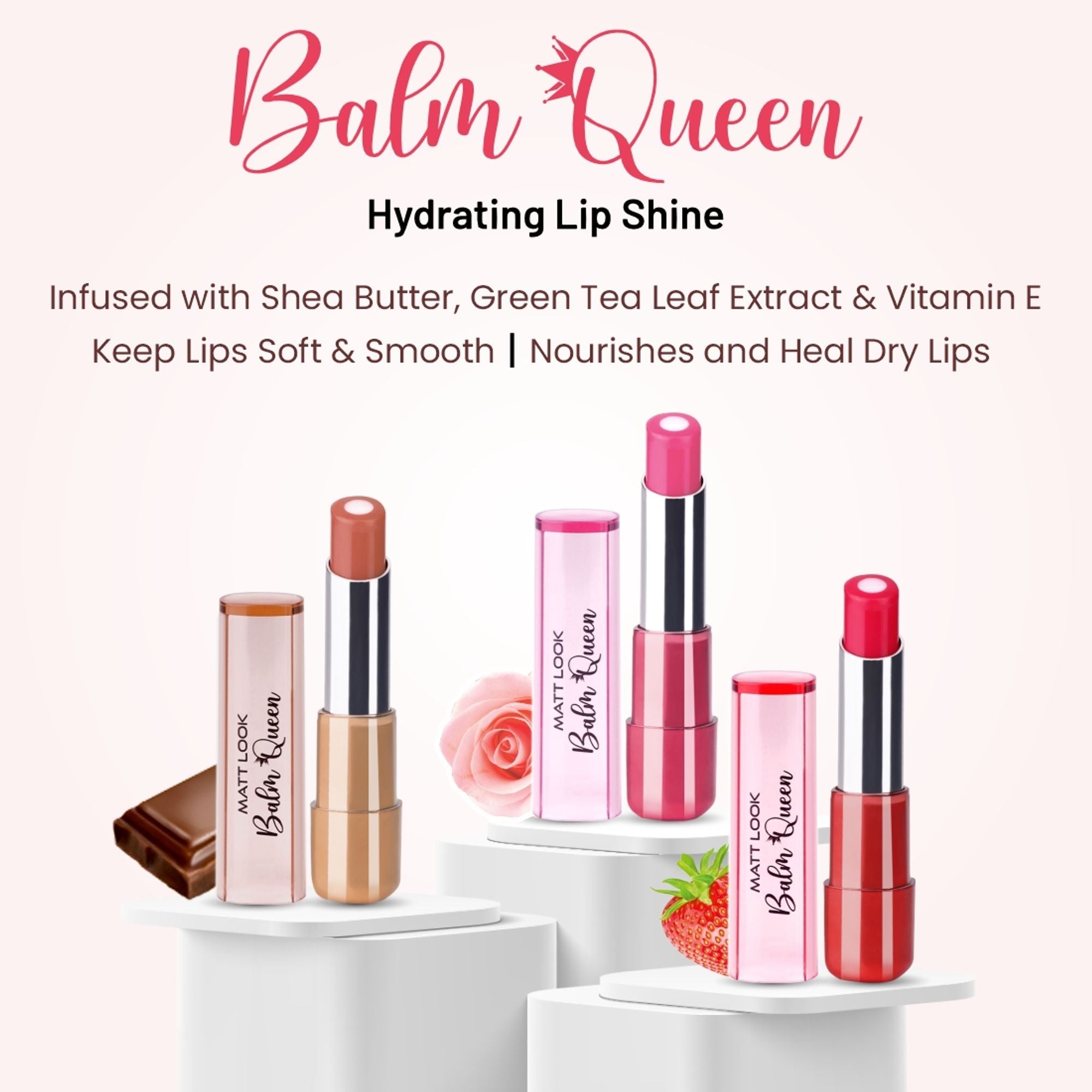 Matt Look Balm Queen Hydrating Lip Balms - Juliet Rose
