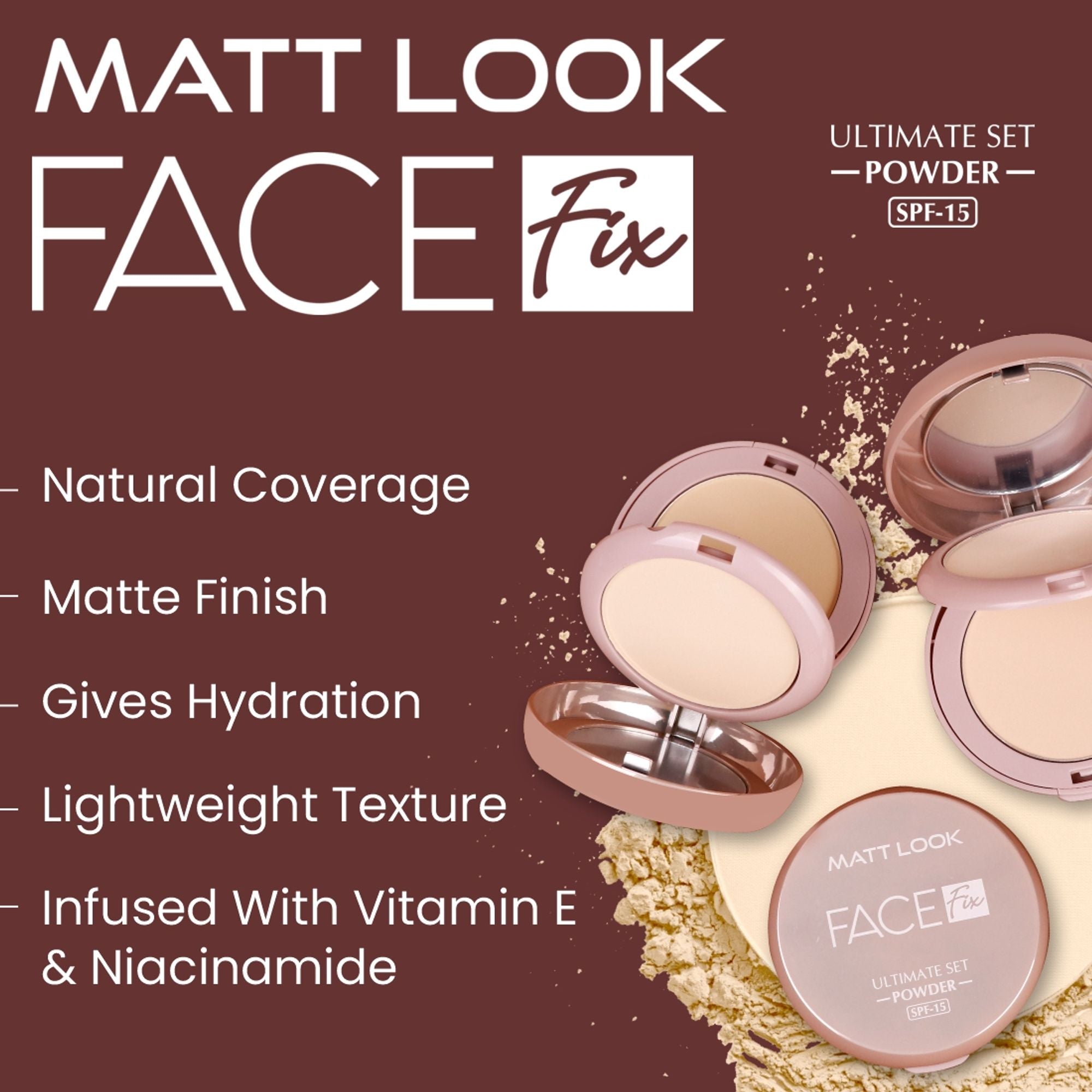Matt Look Face Fix Ultimate Set Compact Powder - Natural Nude