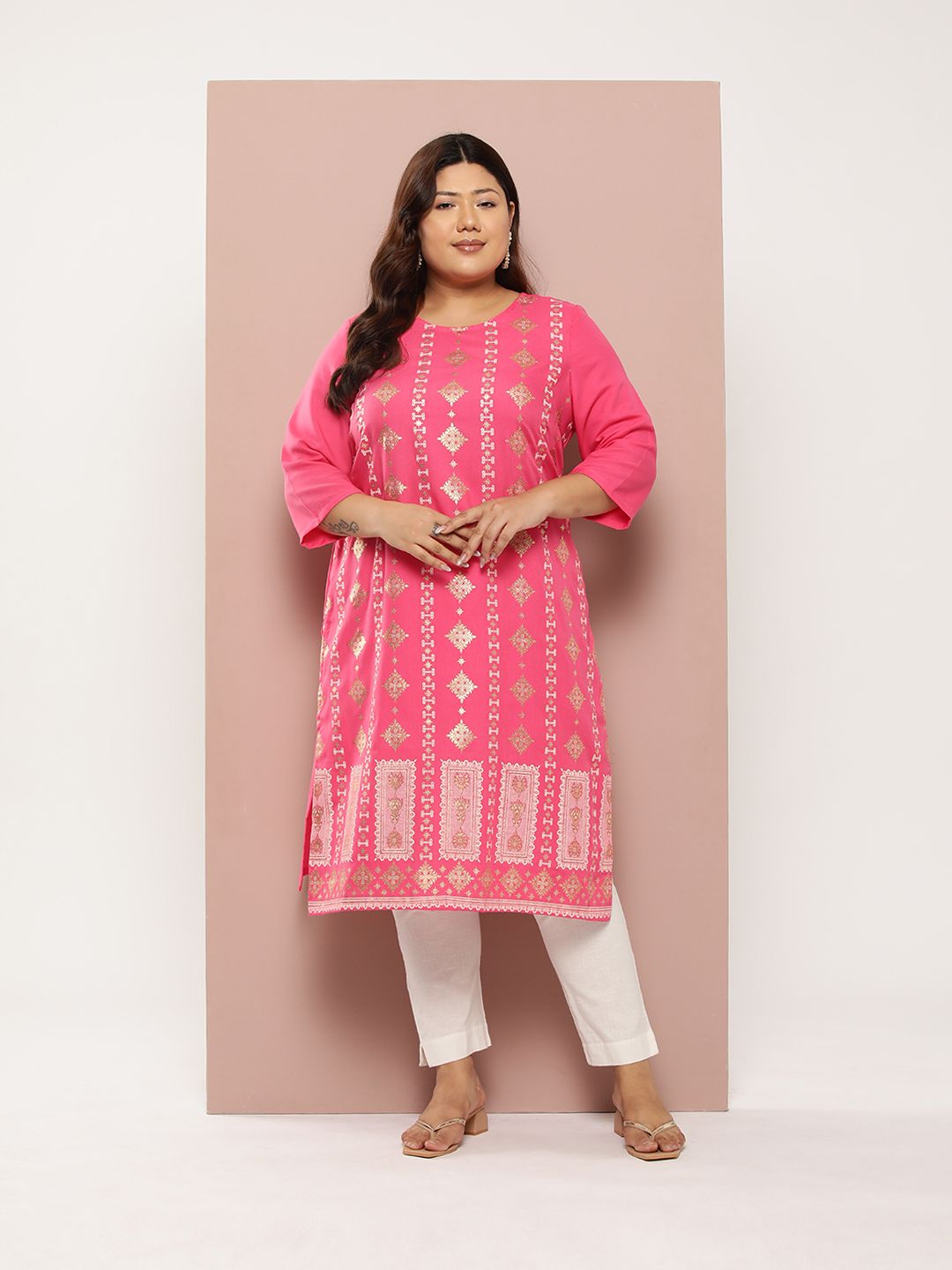 Sztori Plus Size Ethnic Printed Kurta