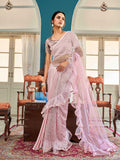 Tikhi Imli Floral Sequinned Satin Half and Half Saree