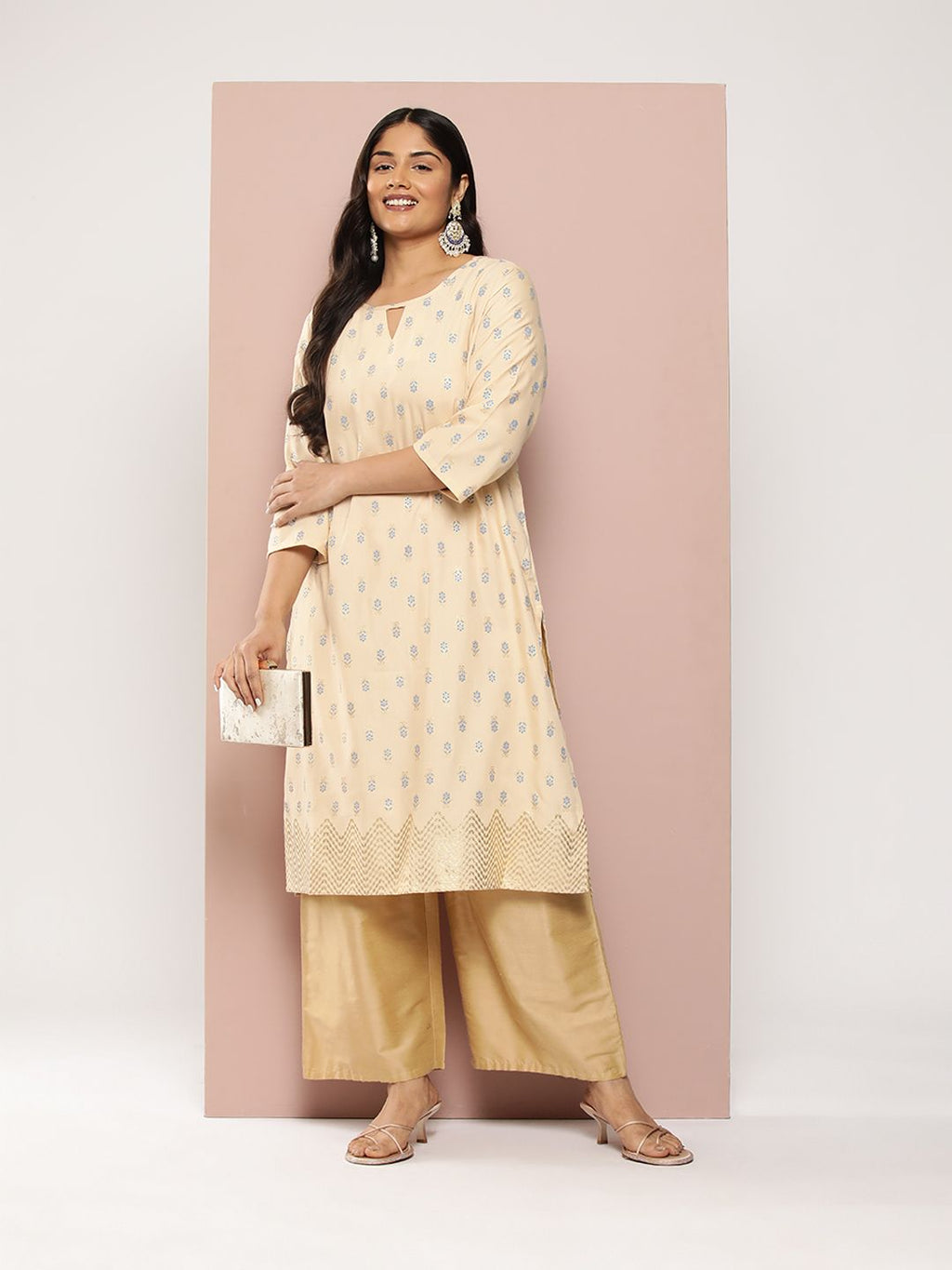 Sztori Plus Size Ethnic Motifs Printed Kurta