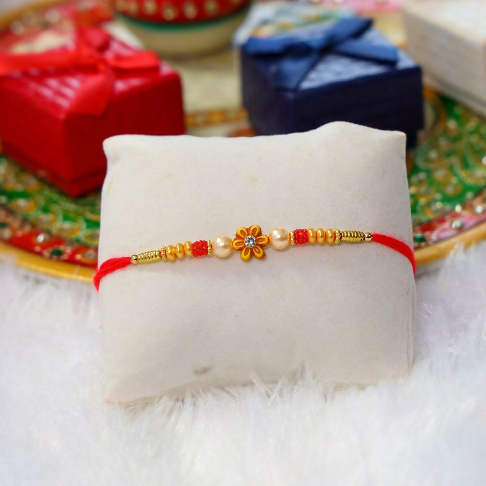 Indianvibez Colourful Beads With Stone Fancy Rakhi