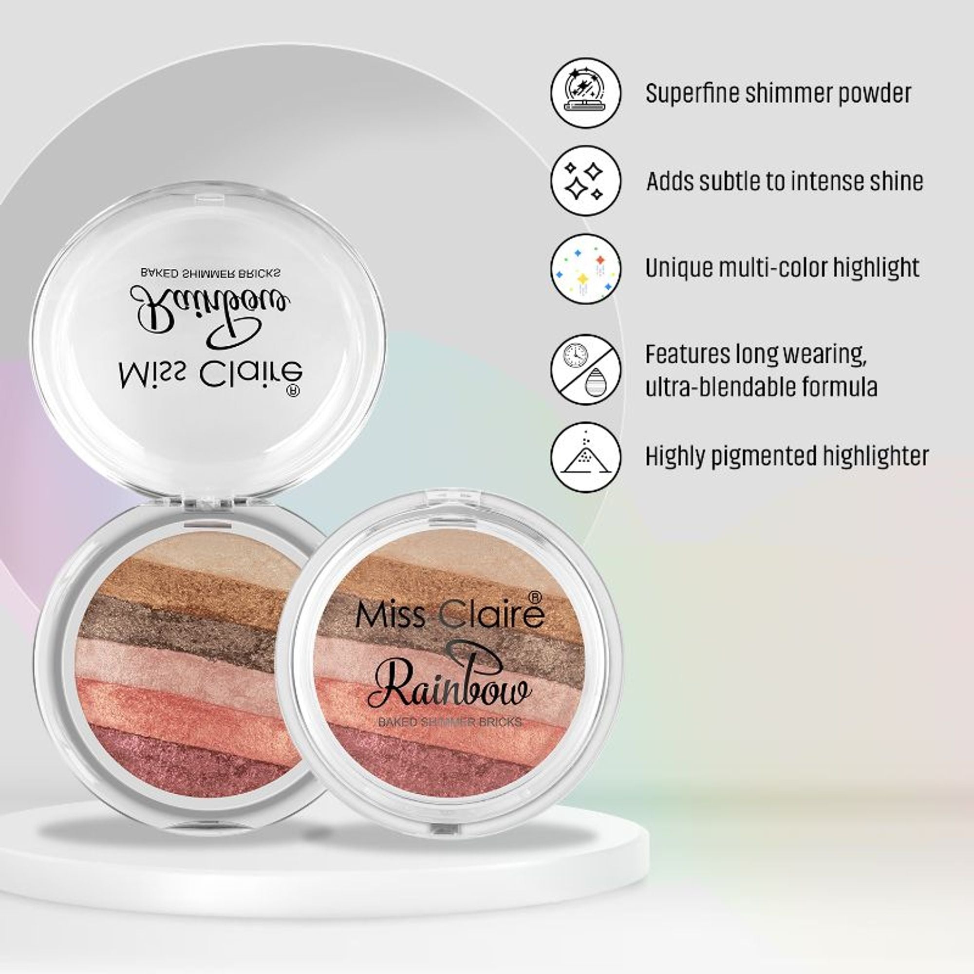Miss Claire Rainbow Baked Shimmer Bricks - 1
