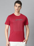 Alcis Men Typography Printed Anti Static Slim Fit Sports T-shirt