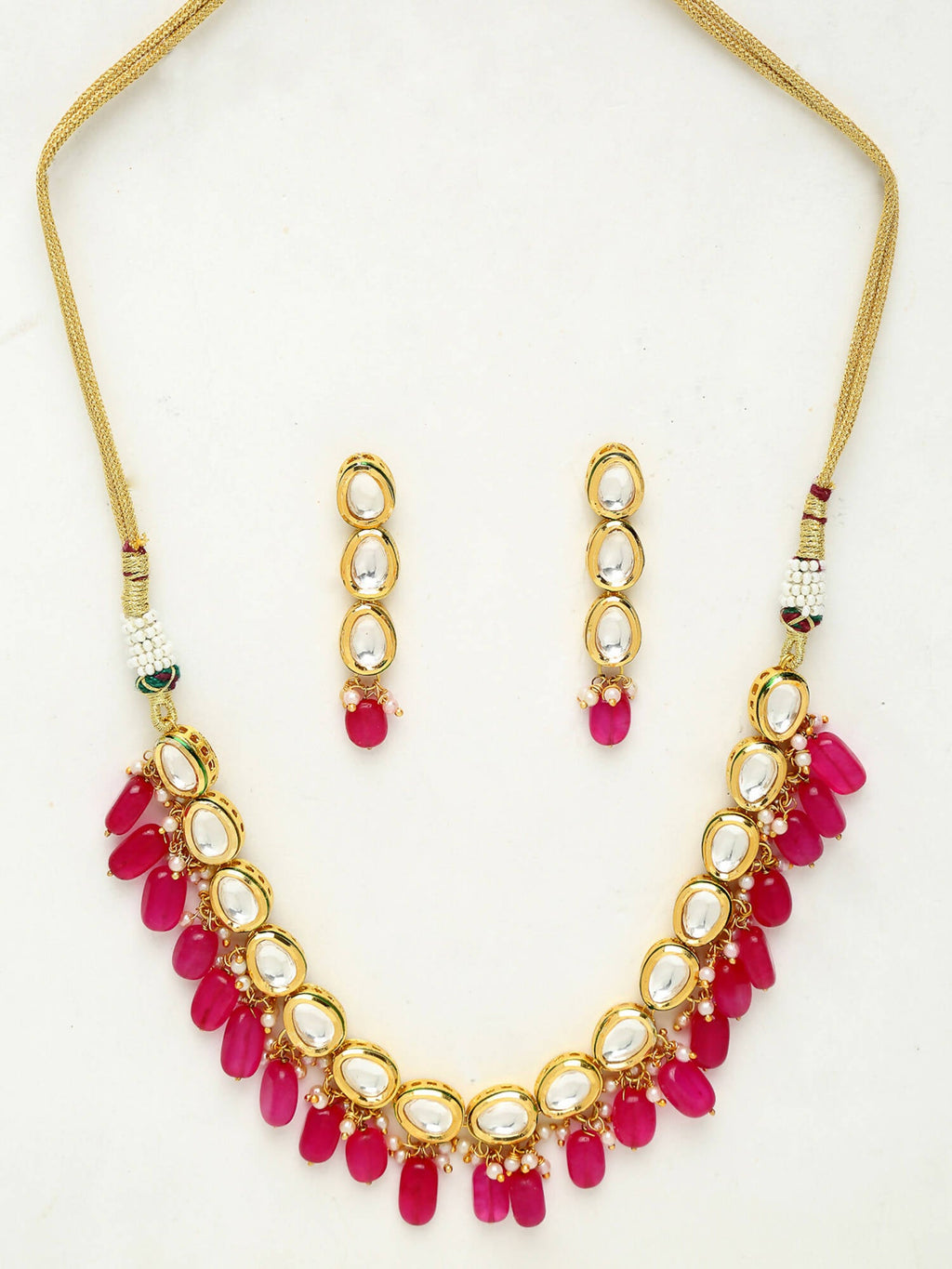 Kundan Choker With Earrings - Ruby Raang