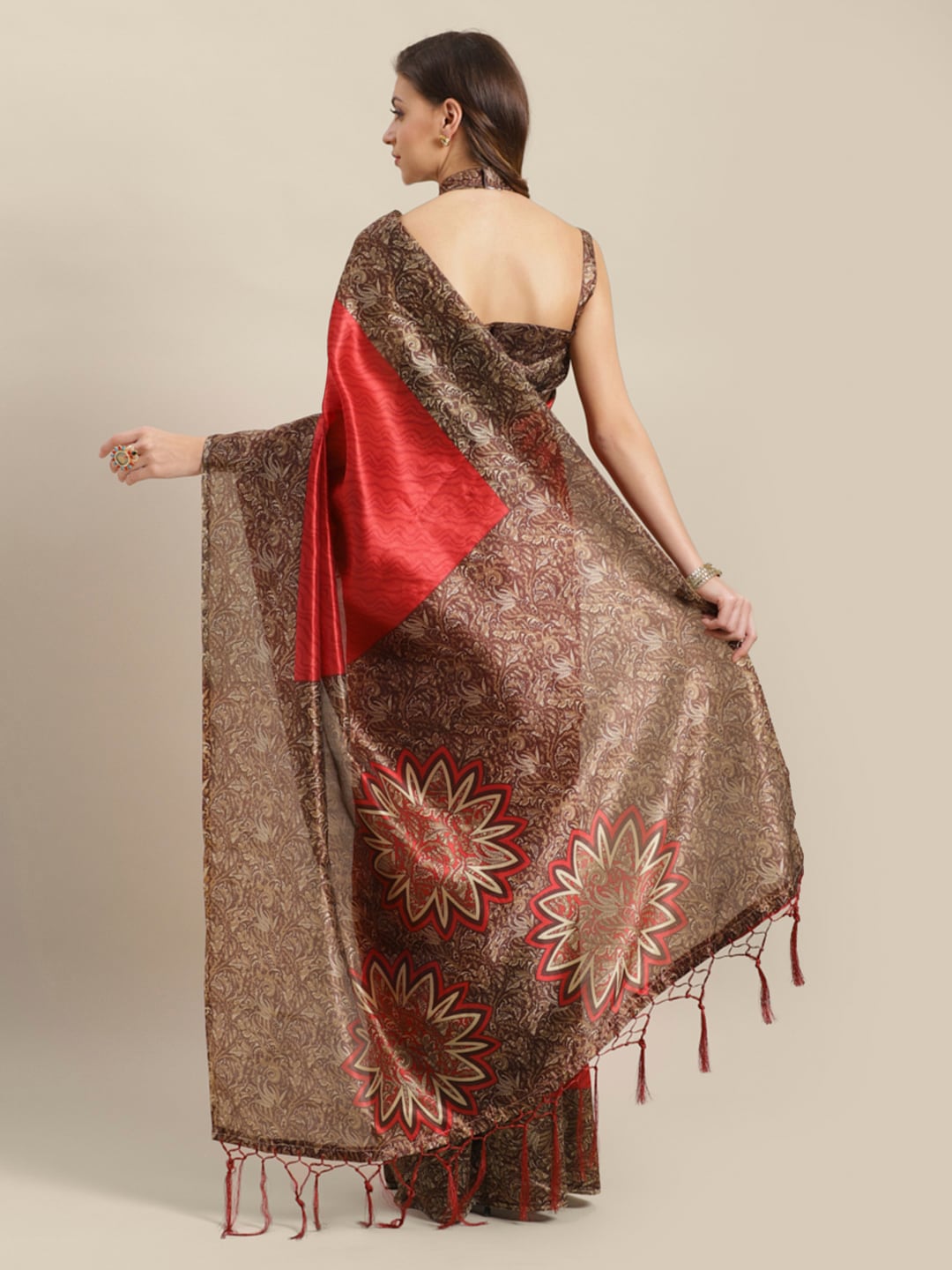 Saree Mall Maroon Printed Saree