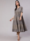 Aks Ethnic Motifs Printed Tiered Anarkali Kurta