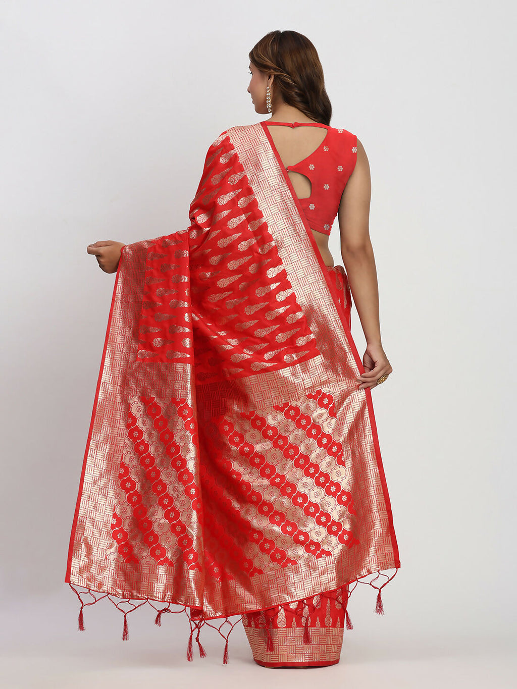 Shree Shyam Fashion Banarasi Silk Red Saree