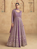 Vastranavya Stunning Purple Georgette Gota Sequins A-Line Anarkali Suit