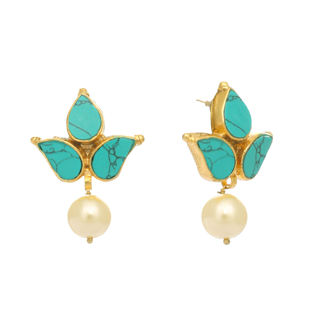 Nuyug 22K Gold Plated Cerulean Studs