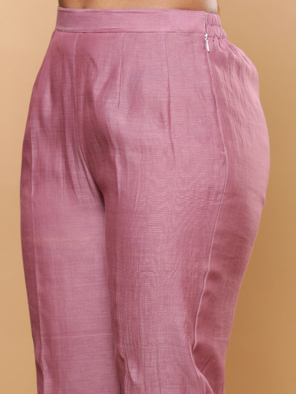 BohoJazz Nazm Embroidered Kurta Pants with Dupatta - Mauve