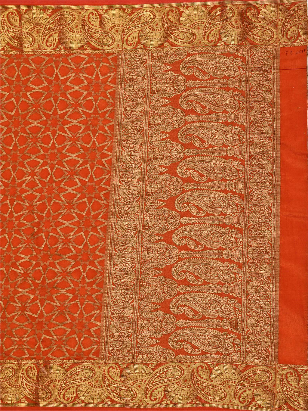 Mimosa Women's Rust Orange Patola Art Silk Saree