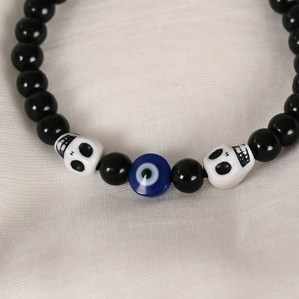 NVR Men & Women Black Evil Eye Adjustable Bracelet
