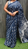 Exclusive Collection Grey Beautiful Mulmul Cotton Saree