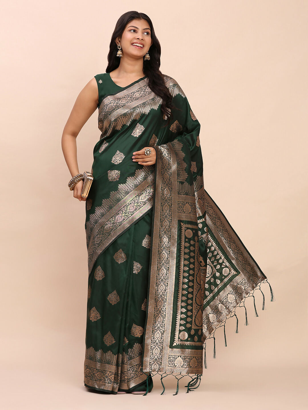 Shree Shyam Fashion Banarasi Silk Green Saree