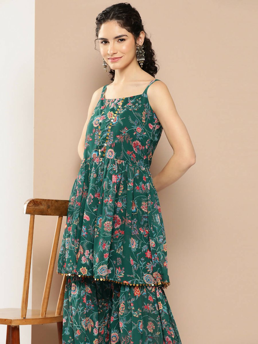 Ahalyaa Womens Kurta Set - Green