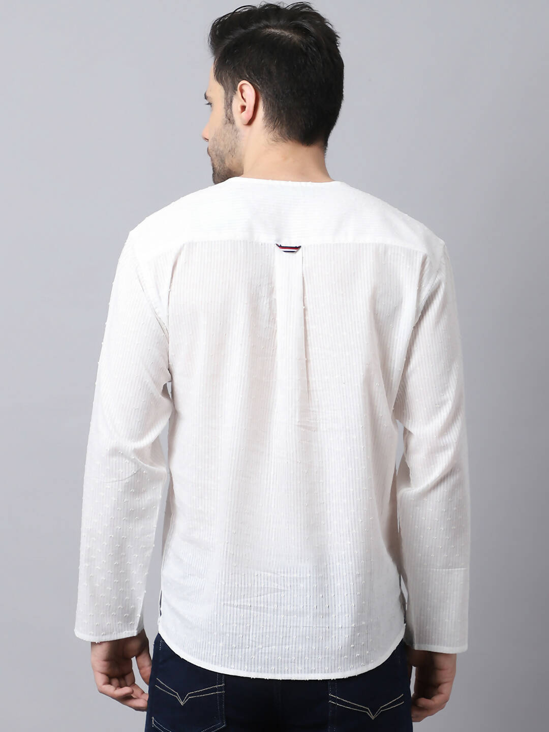 Even Apparels White Pure Cotton Round Neck Slit Kurta