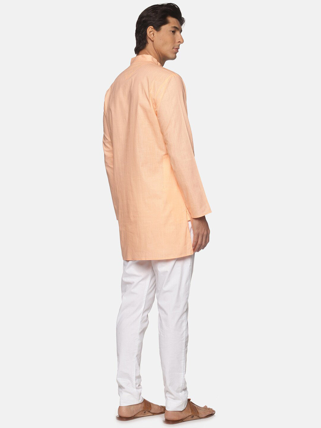 Sethukrishna Men Orange Pure Cotton Kurta with Pyjamas