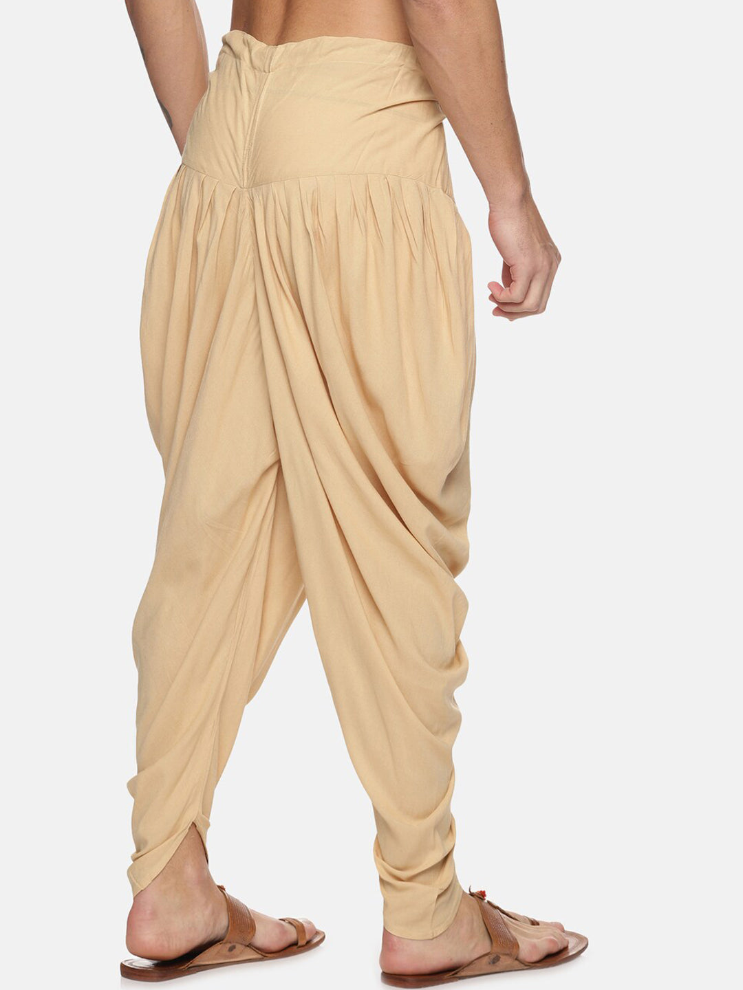 Sethukrishna Men Beige Solid Dhoti Pant