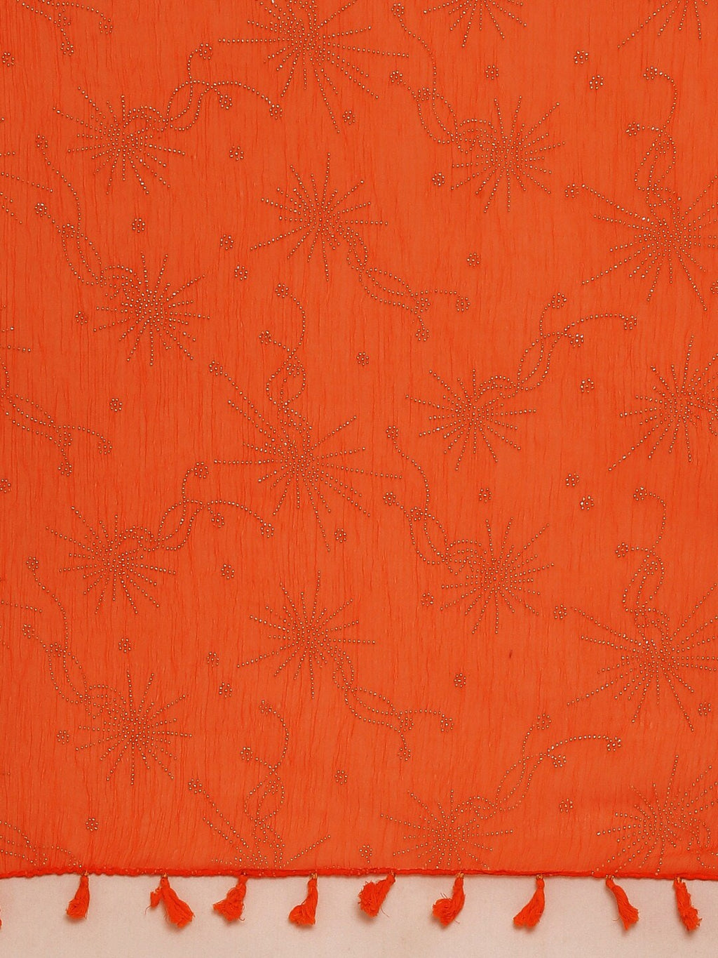 Souchii Orange & Gold-Toned Solid Dupatta