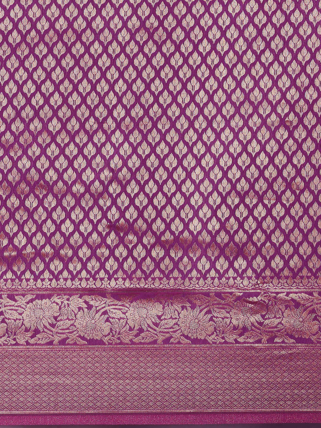 Saree Mall Purple Ethnic Motifs Zari Silk Blend Banarasi Saree