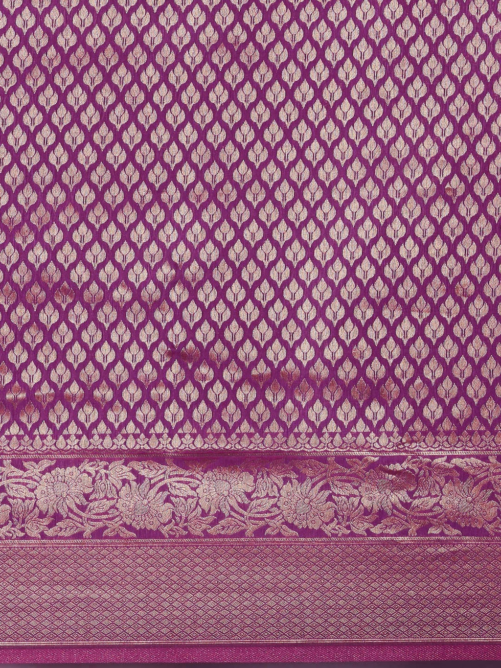 Saree Mall Purple Ethnic Motifs Zari Silk Blend Banarasi Sarees