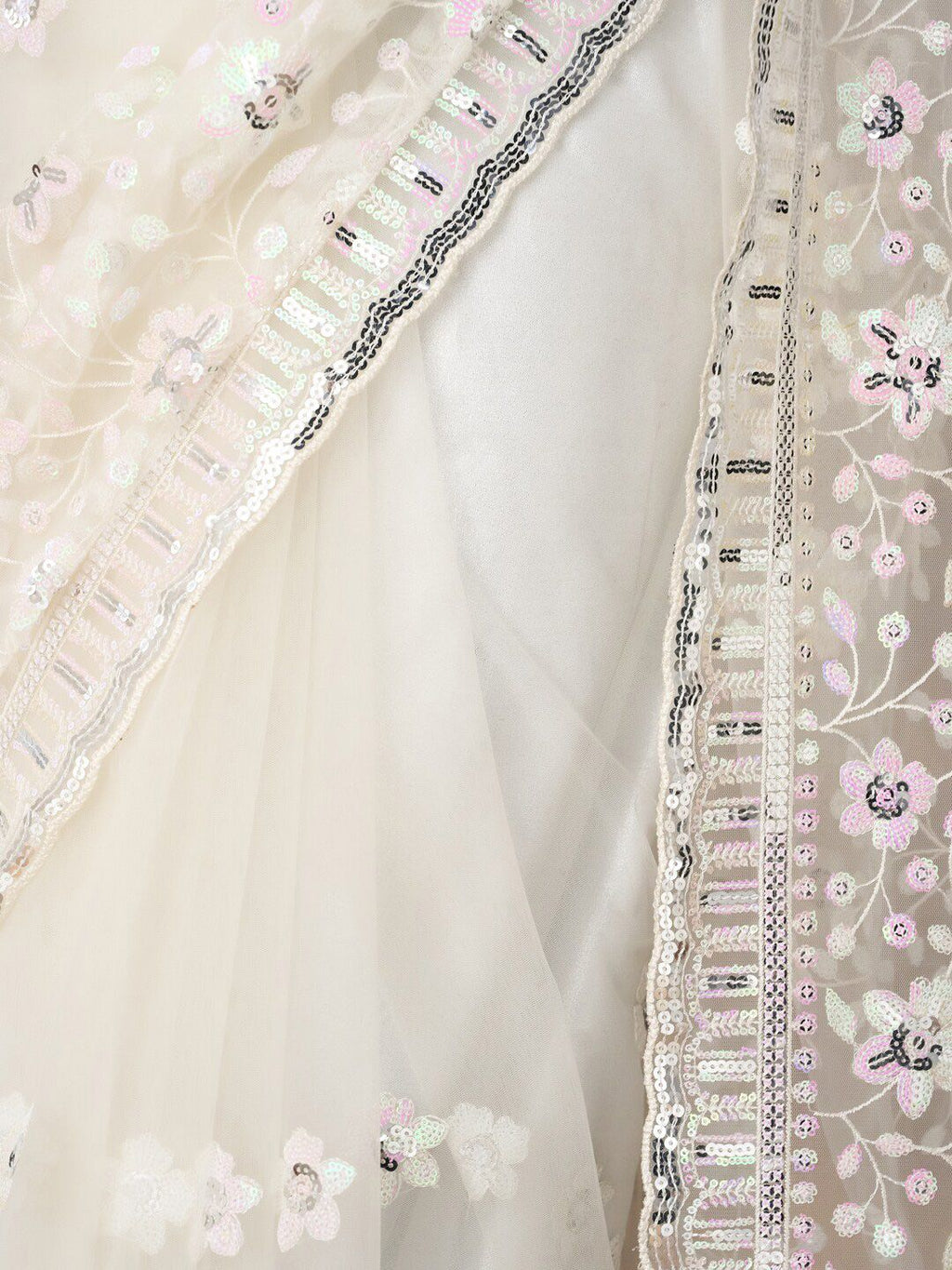 kasee Floral Embroidered Net Saree