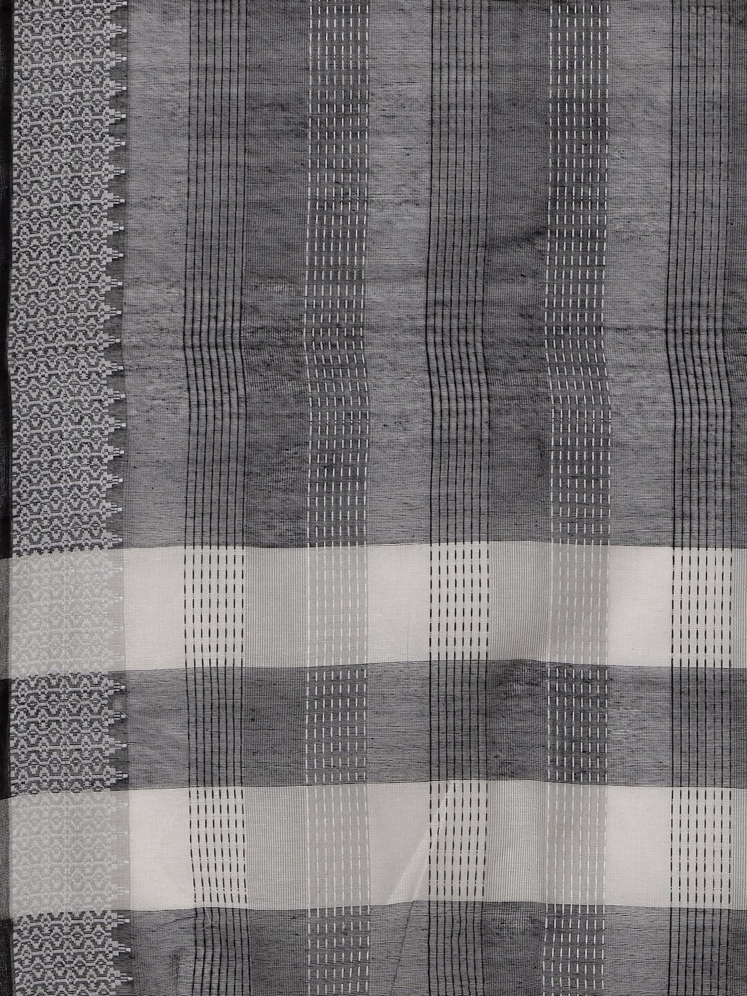 HERE&NOW White & Black Ethnic Motifs Printed Pure Cotton Kurta With Trousers & Dupatta